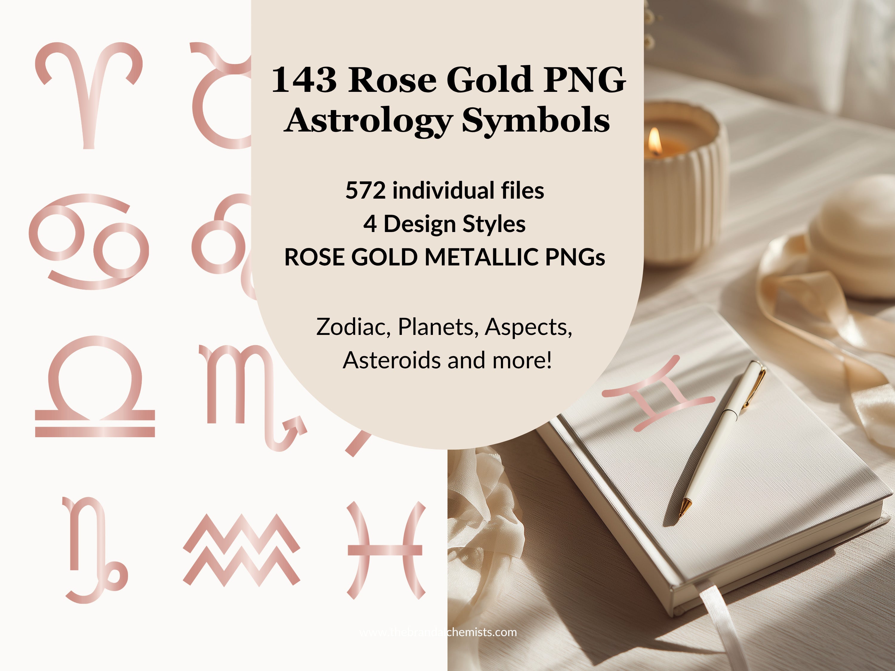 Astrology Design Elements - Metallic Rose Gold