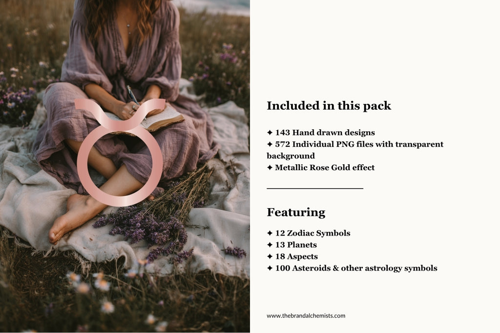 Astrology Design Elements - Metallic Rose Gold