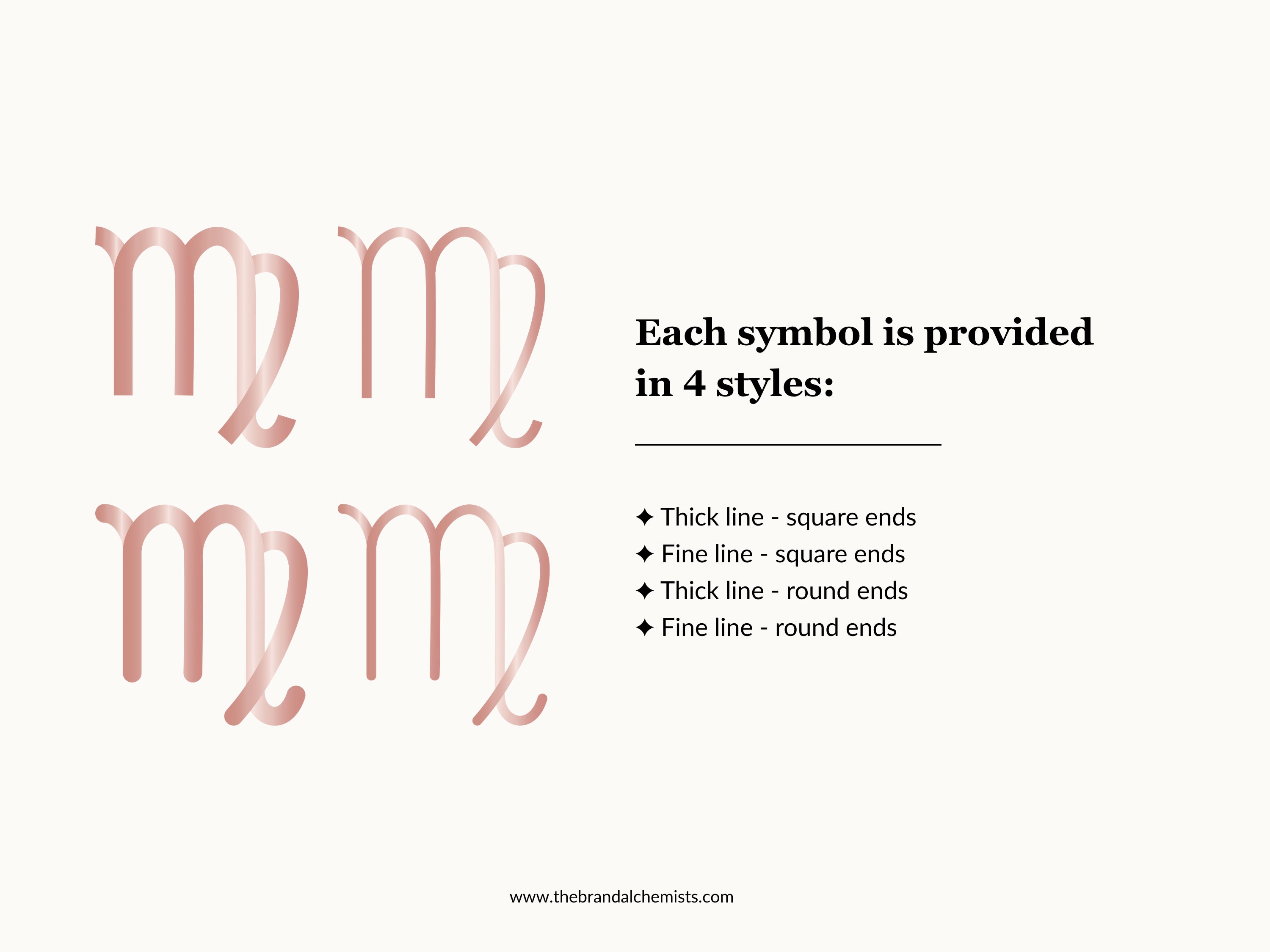 Astrology Design Elements - Metallic Rose Gold