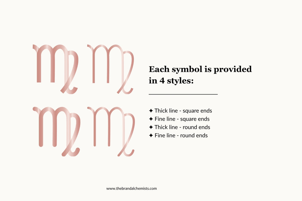 Astrology Design Elements - Metallic Rose Gold