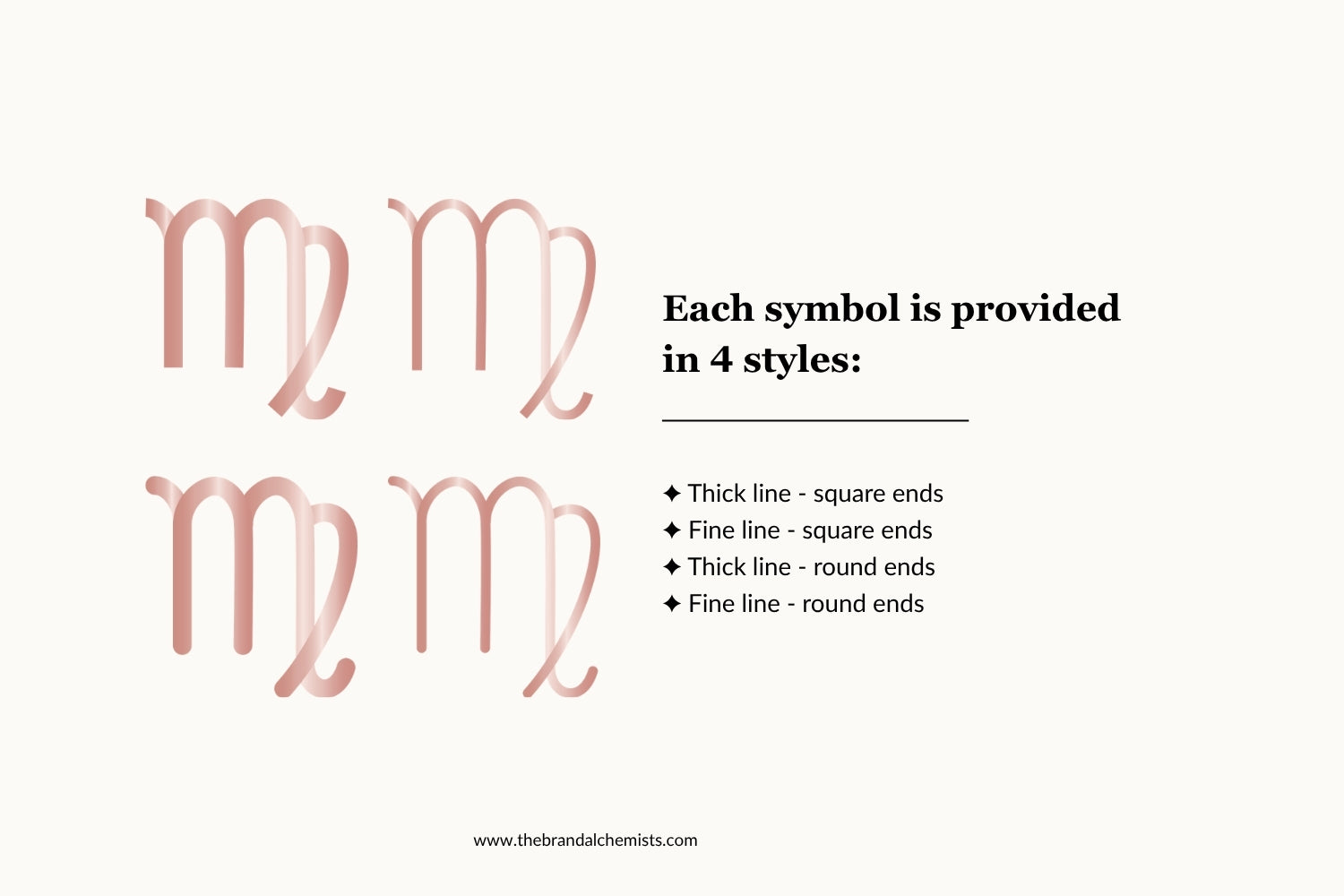 Astrology Design Elements - Metallic Rose Gold