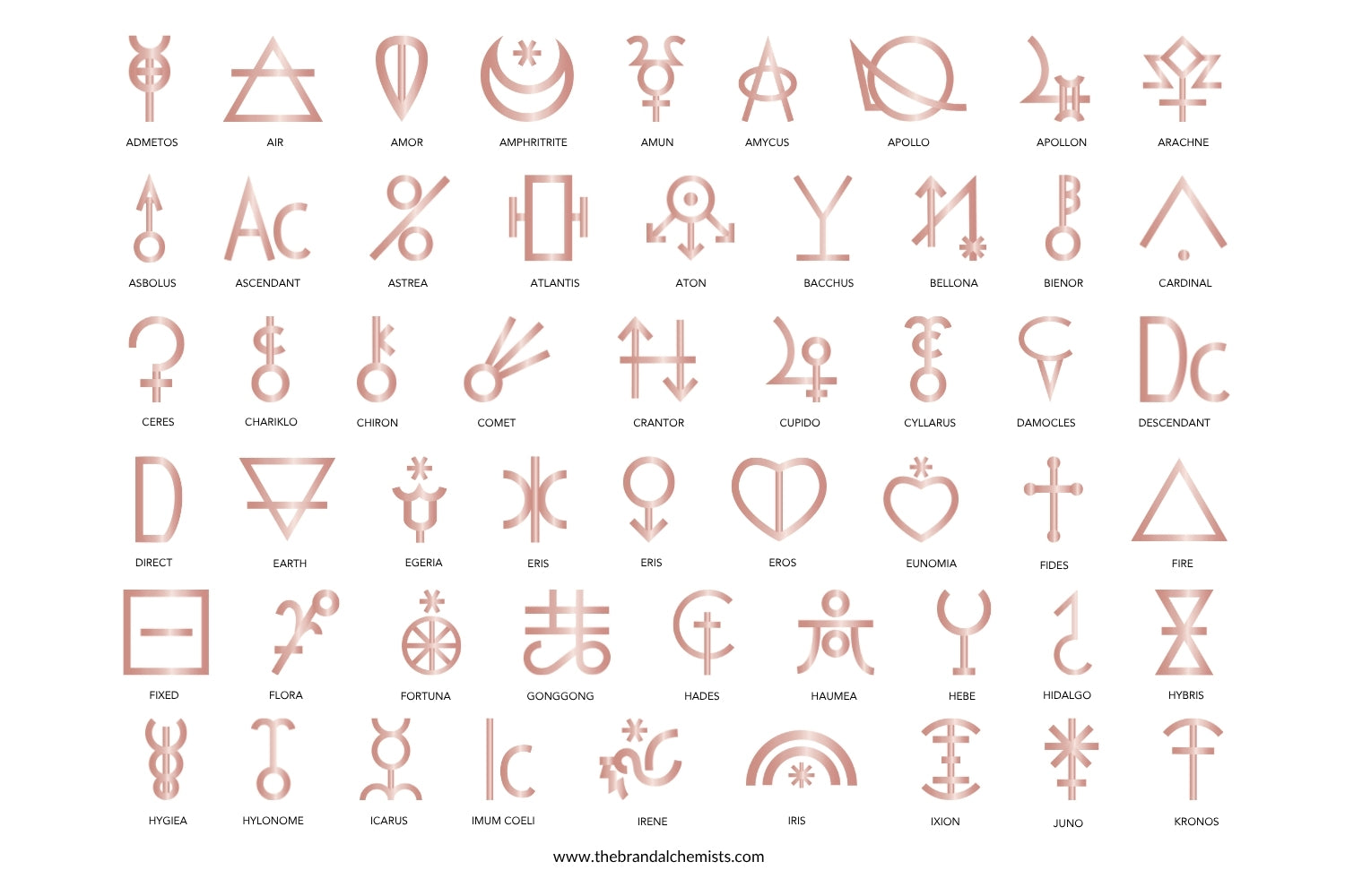 Astrology Design Elements - Metallic Rose Gold