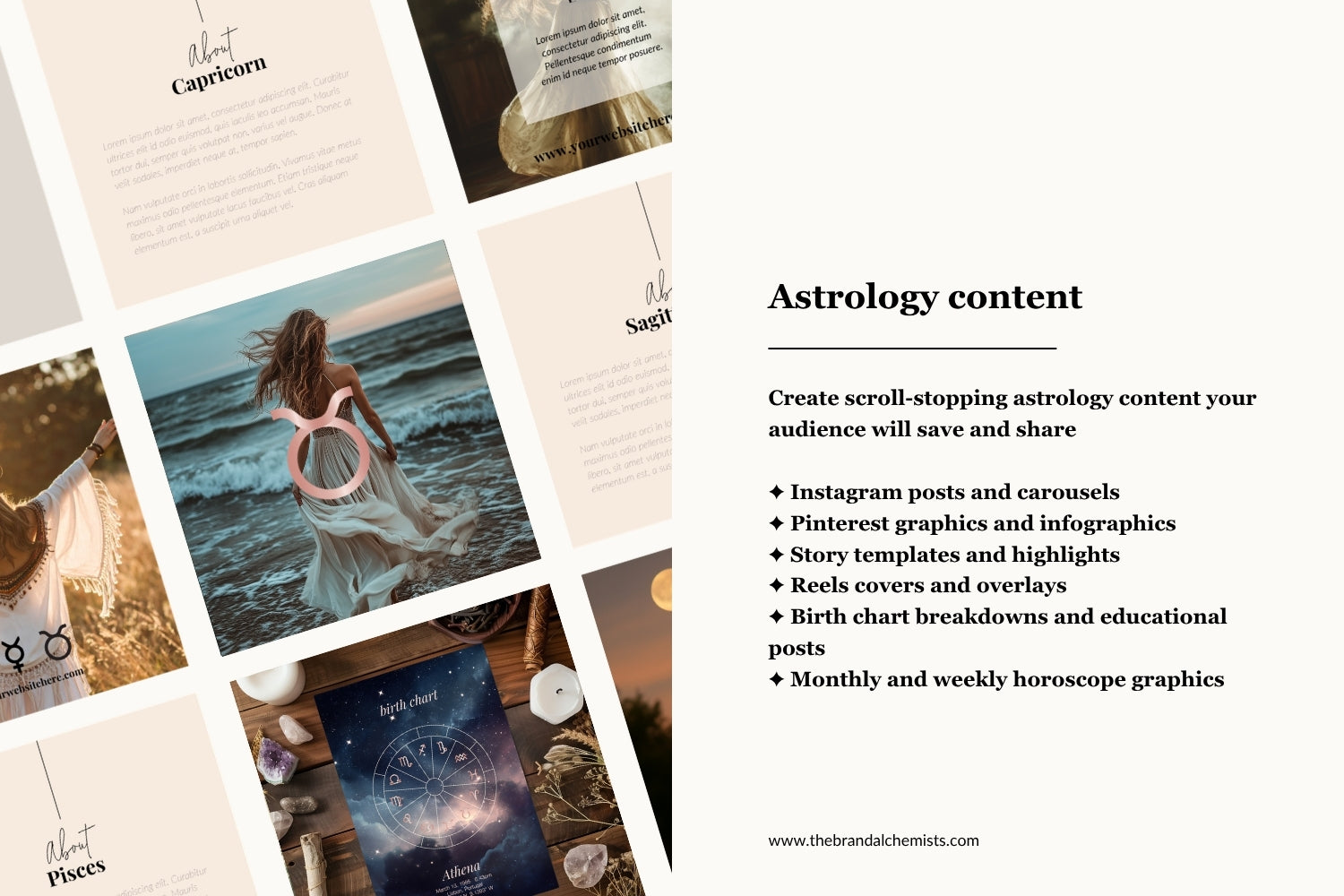 Astrology Design Elements - Metallic Rose Gold