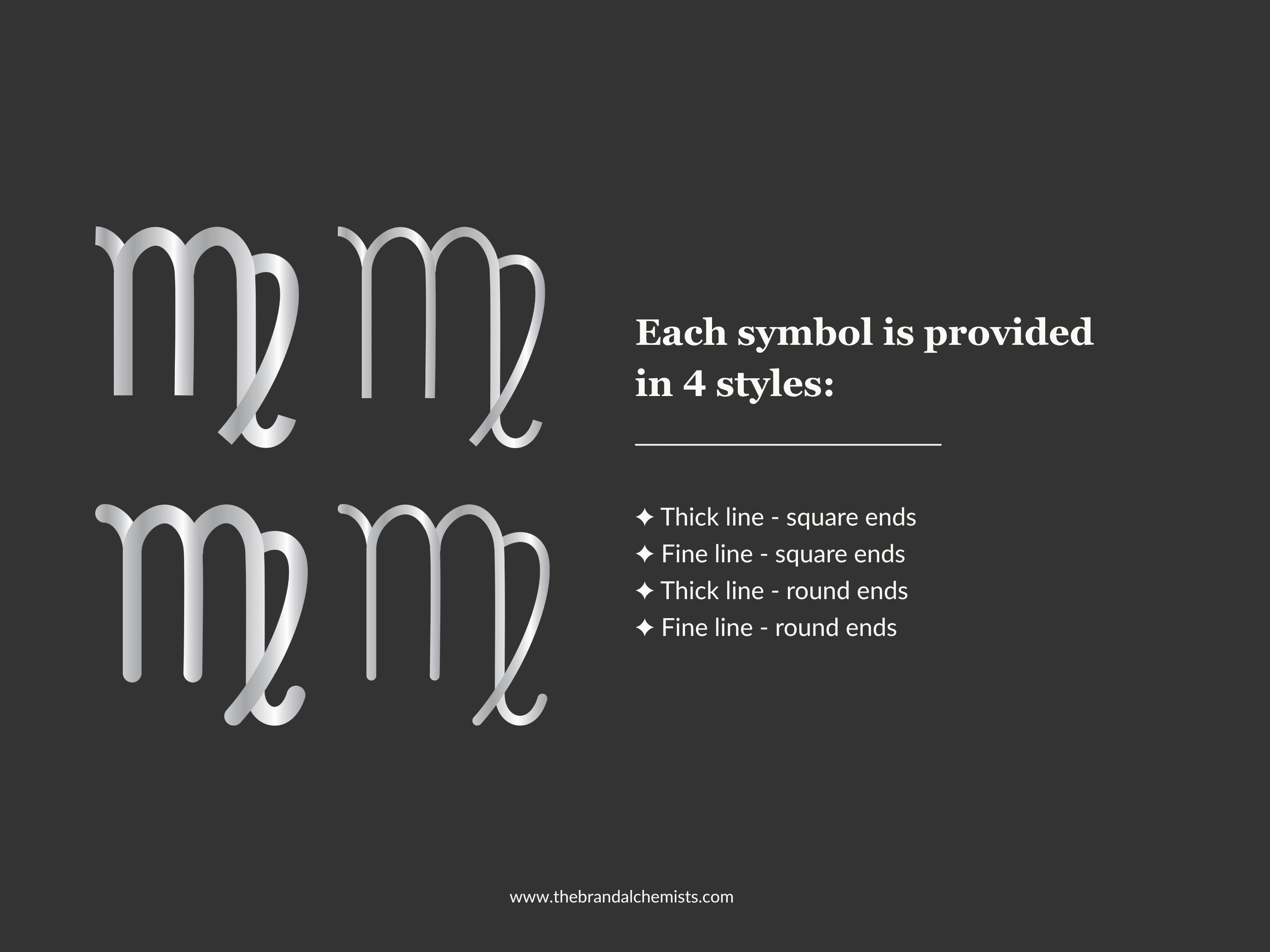 Astrology Design Elements - Metallic Silver