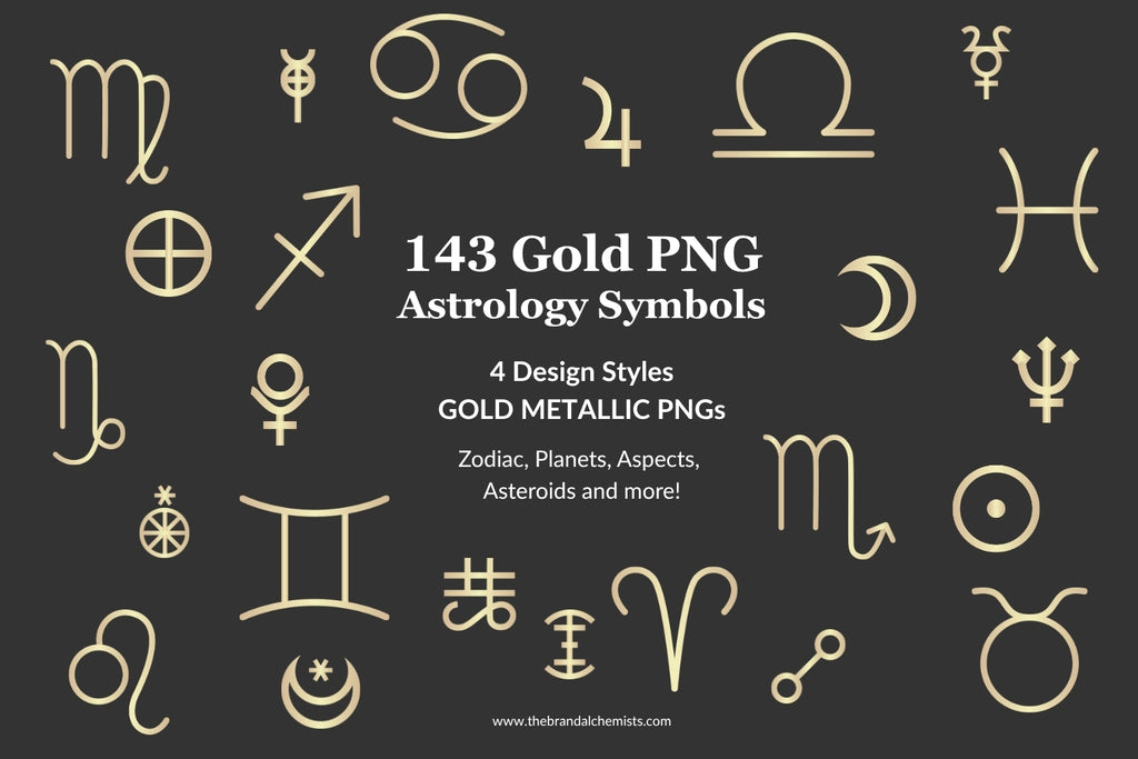 Astrology Design Elements - Metallic Gold