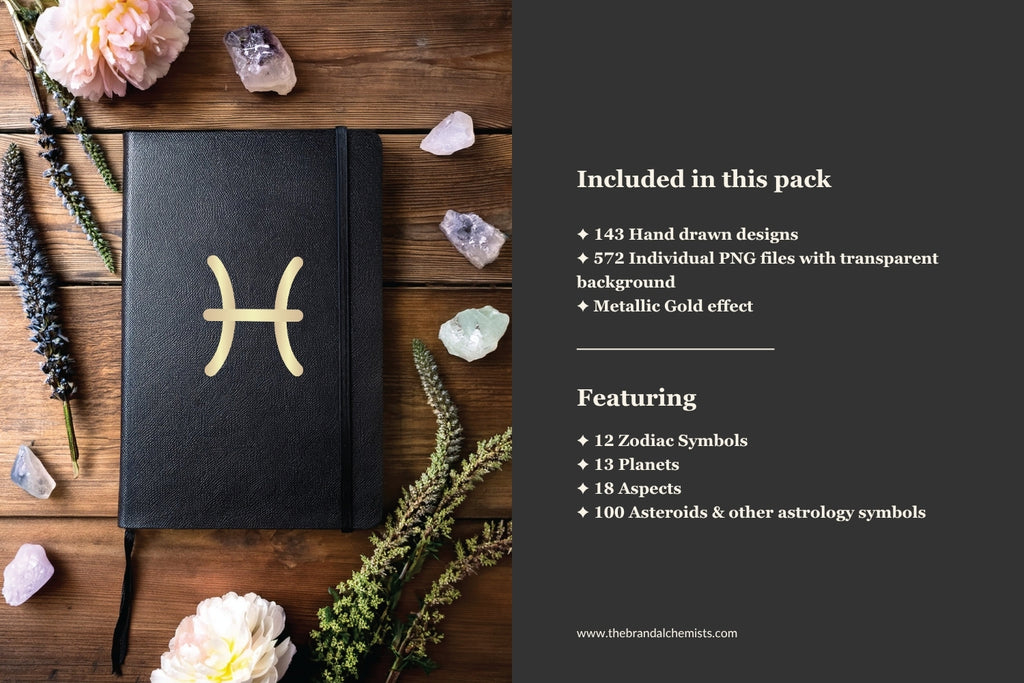 Astrology Design Elements - Metallic Gold
