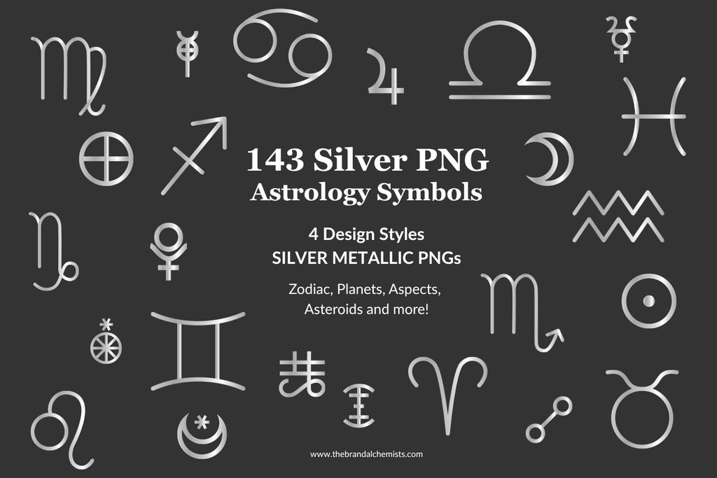 Astrology Design Elements - Metallic Silver
