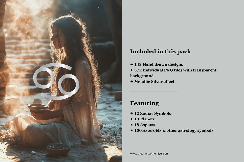 Astrology Design Elements - Metallic Silver
