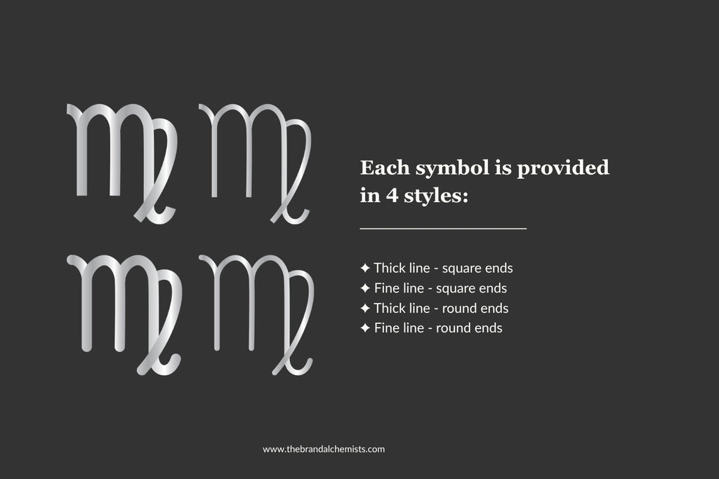 Astrology Design Elements - Metallic Silver