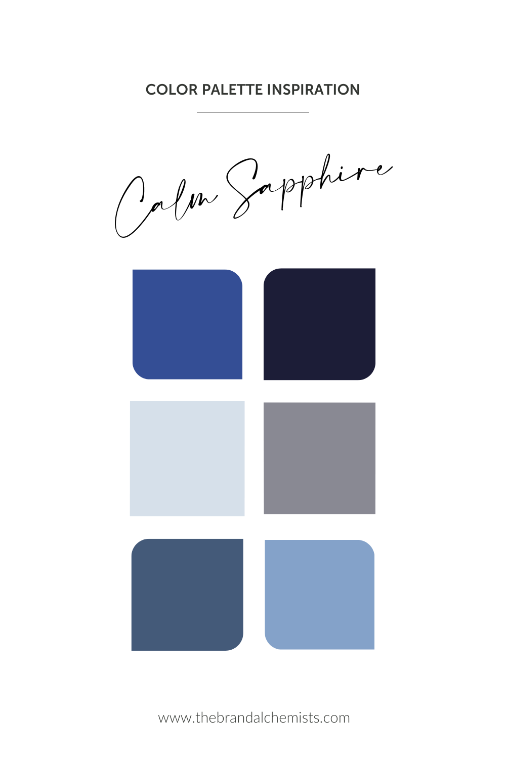 Stylised graphic layout using Calm Sapphire color blocks in various shapes, ideal for visual branding and design mood boards.