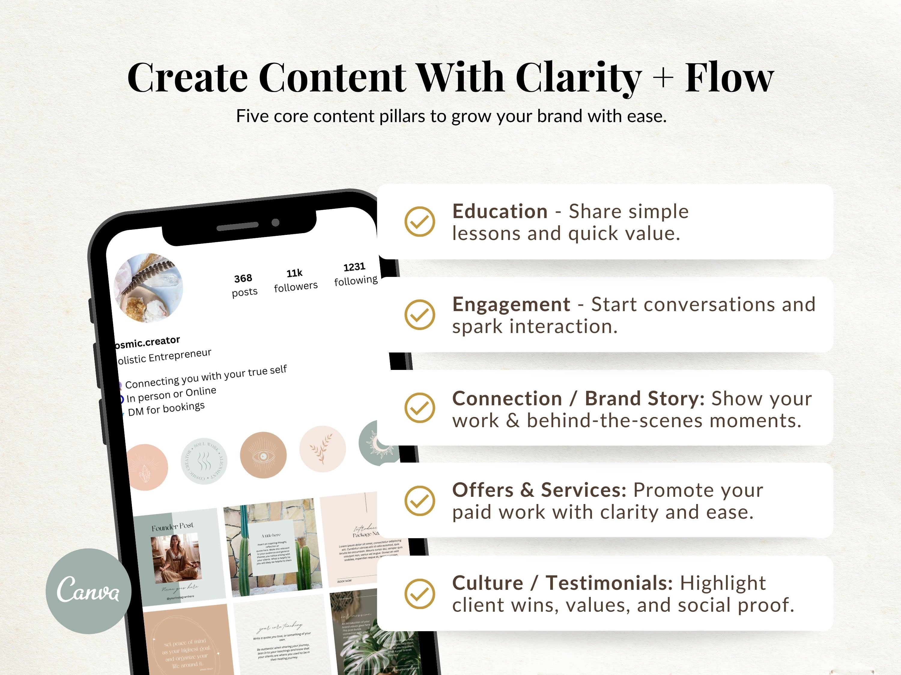 Cosmic Creator - Modern Boho Instagram Post Templates