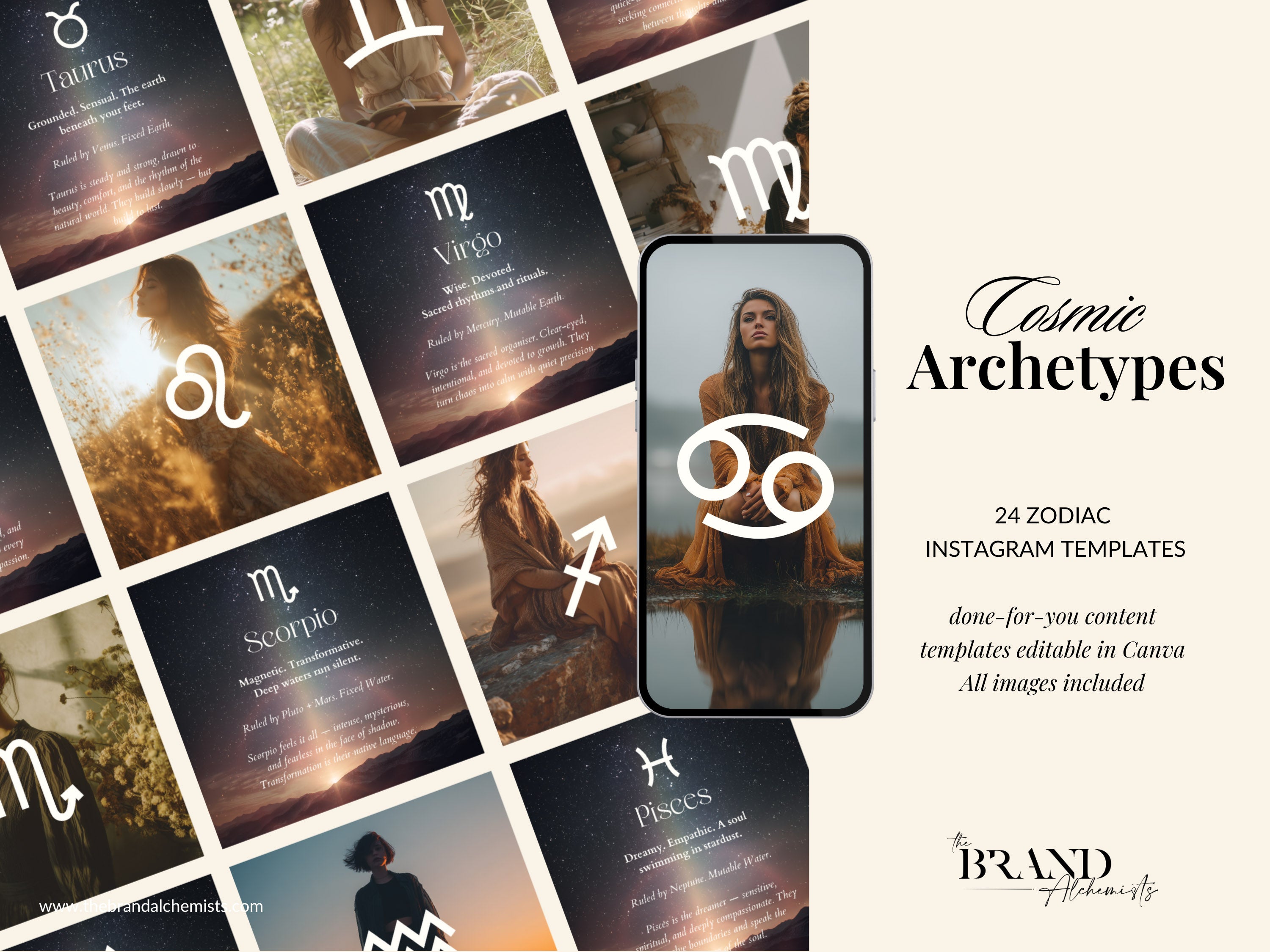 Cosmic Archetypes Zodiac Instagram Templates