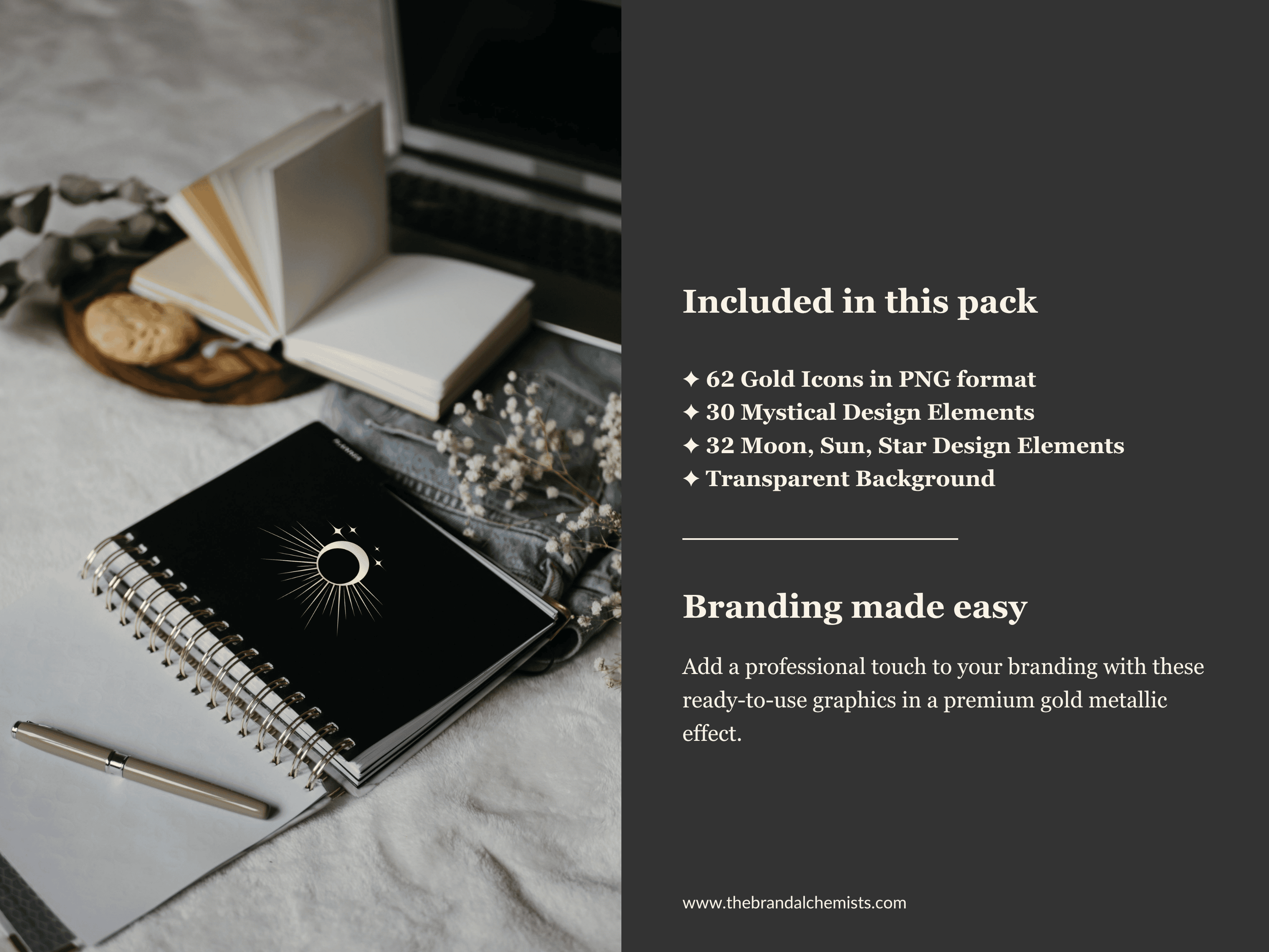 Mystical Design Elements - Metallic Gold