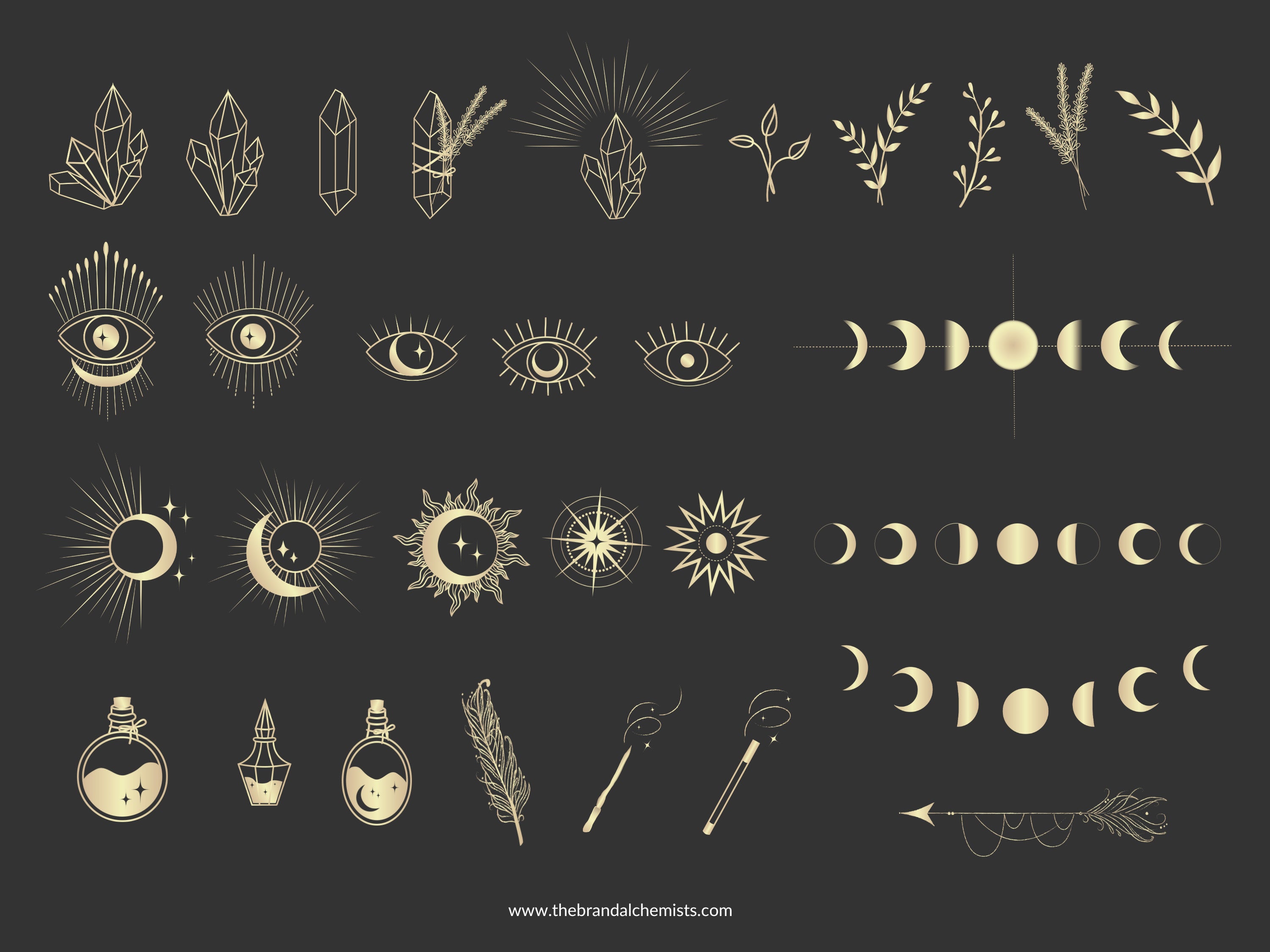 Mystical Design Elements - Metallic Gold