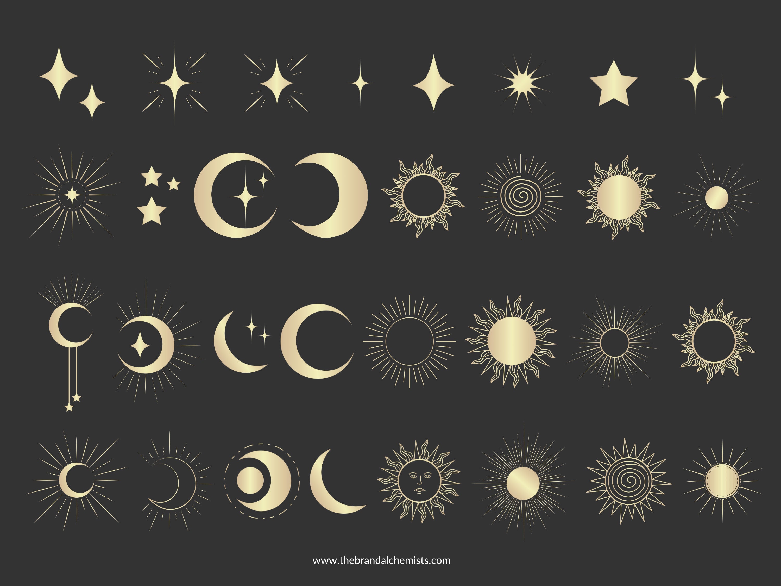Mystical Design Elements - Metallic Gold
