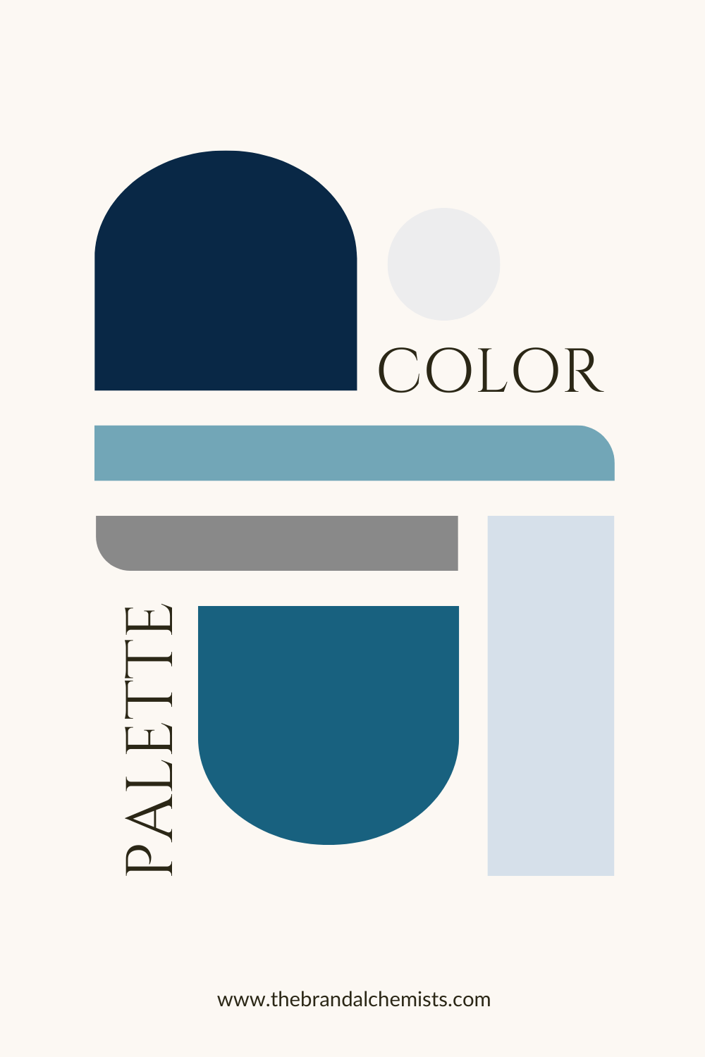 Graphic layout displaying the High Seas color palette in bold geometric shapes — deep navy, steel grey, ocean teal, and light blue.