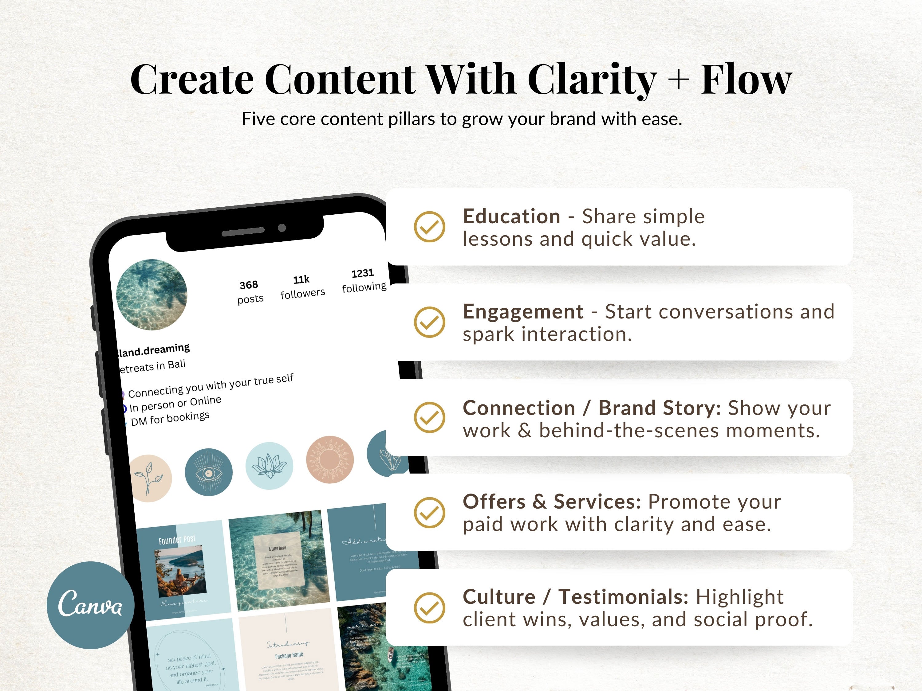 Island Dreaming Instagram Foundations Templates
