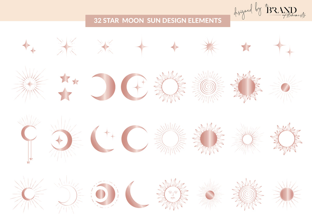 Mystical Design Elements - Metallic Rose Gold