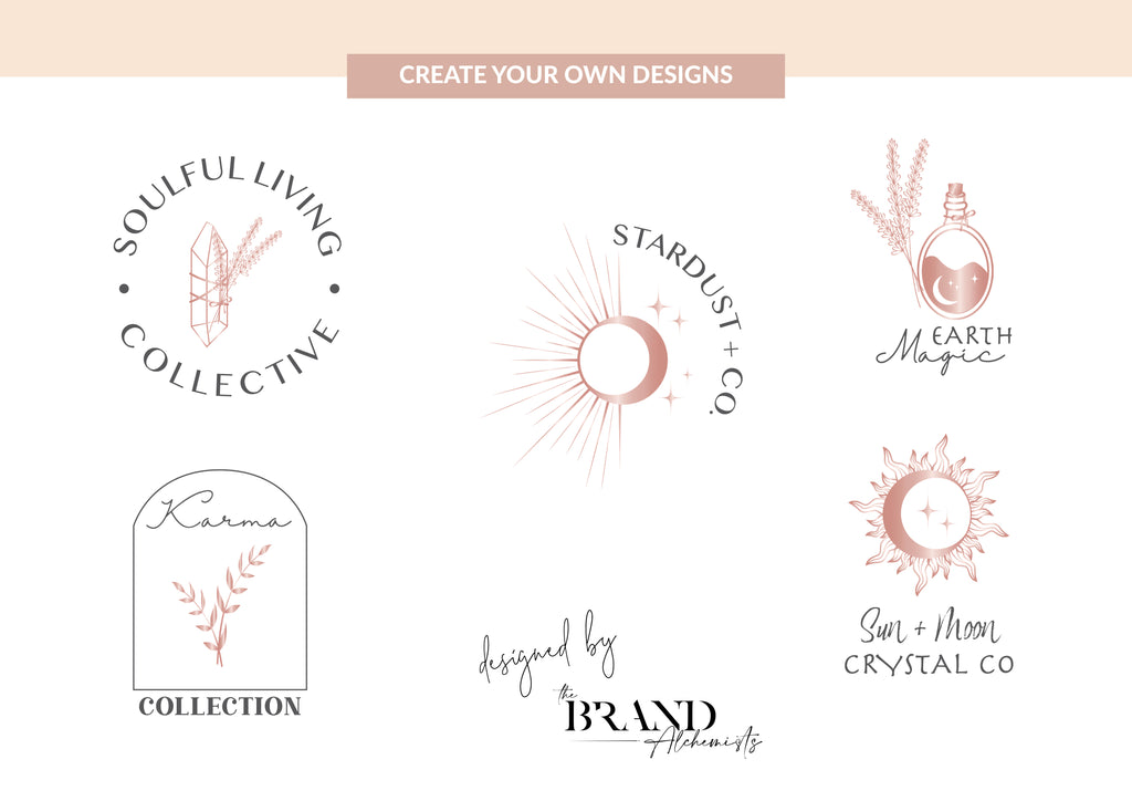 Mystical Design Elements - Metallic Rose Gold