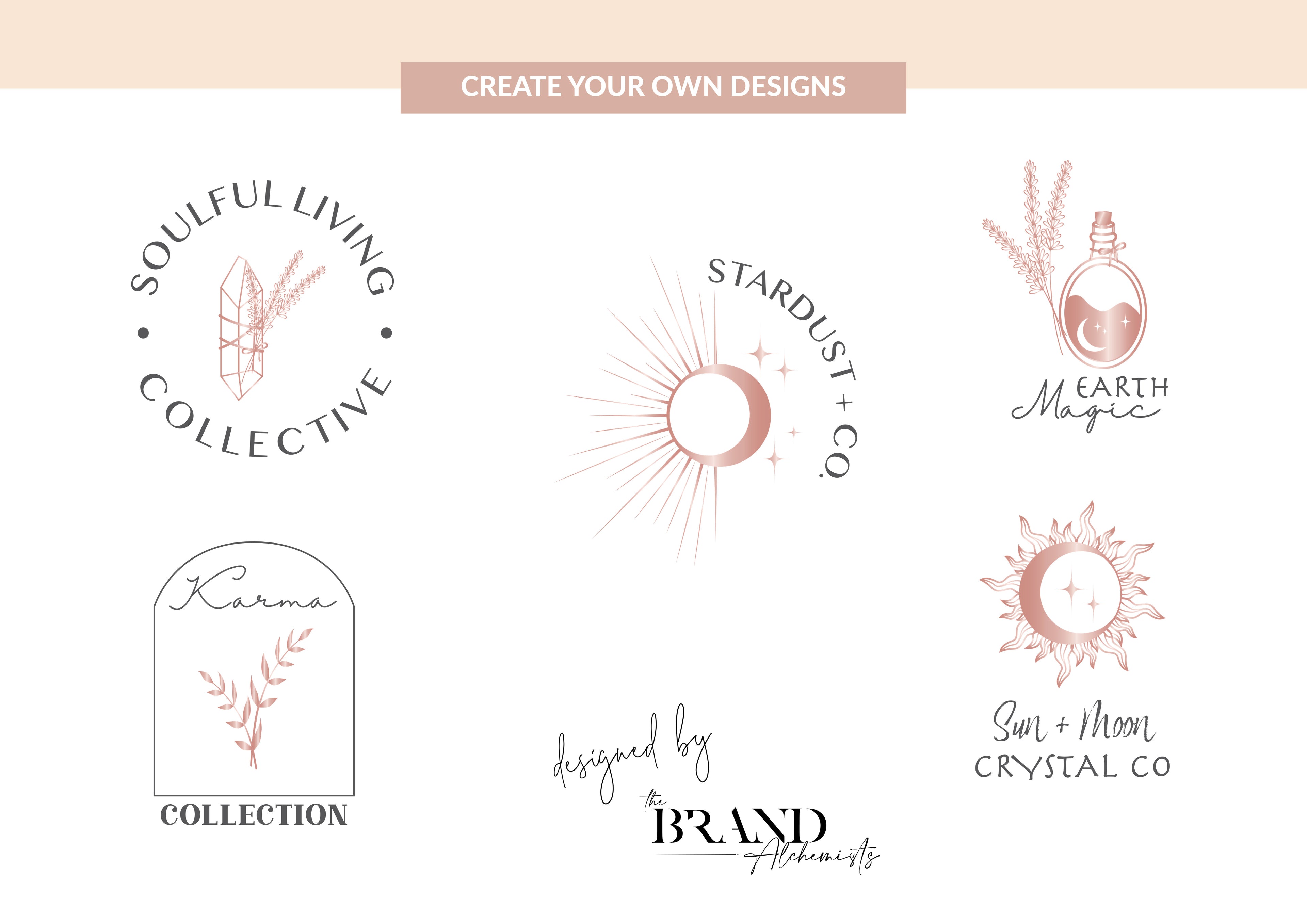 Mystical Design Elements - Metallic Rose Gold