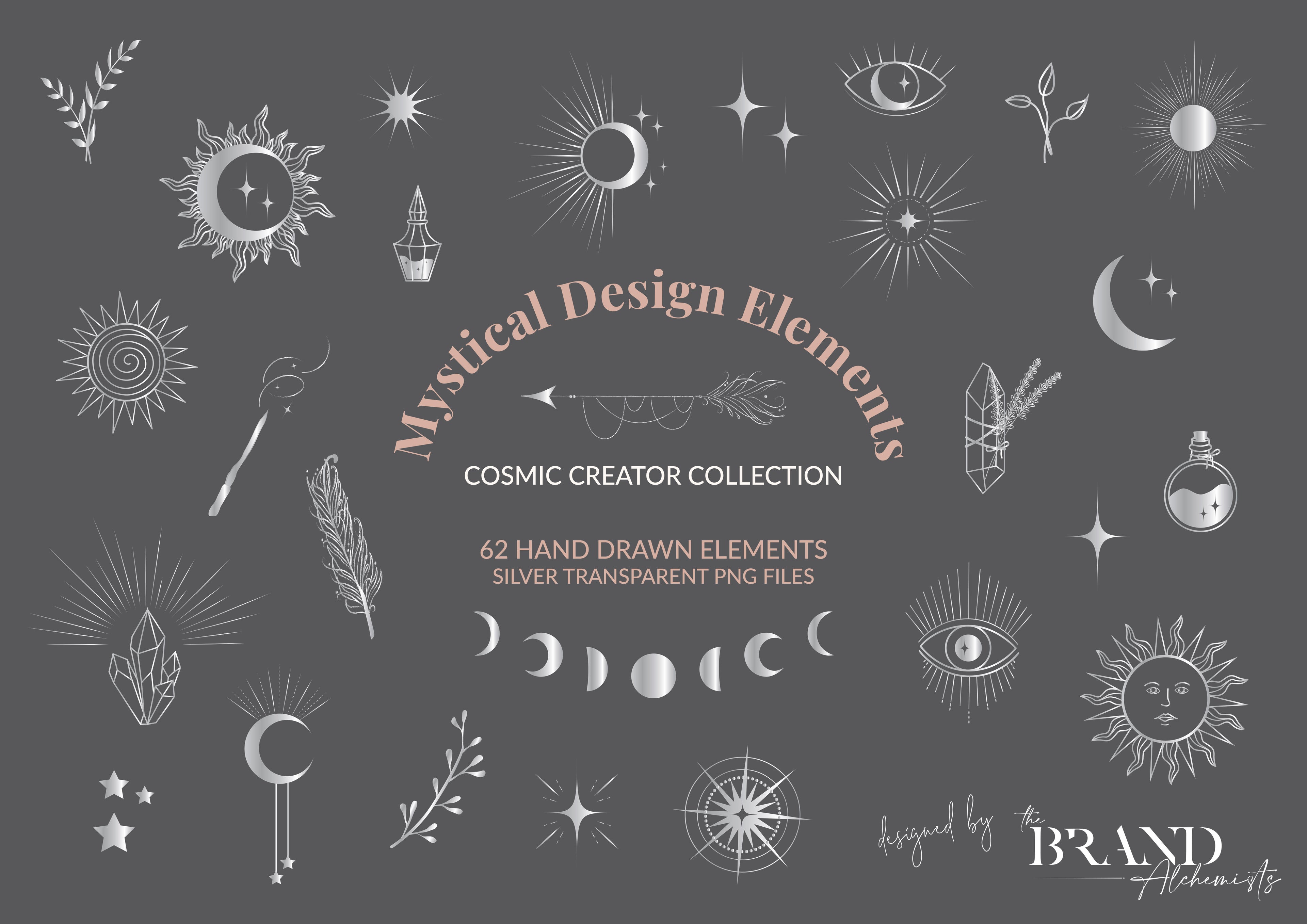 Mystical Design Elements - Metallic Silver