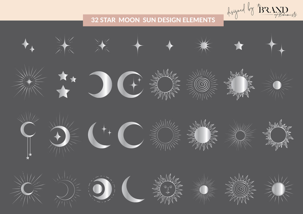 Mystical Design Elements - Metallic Silver
