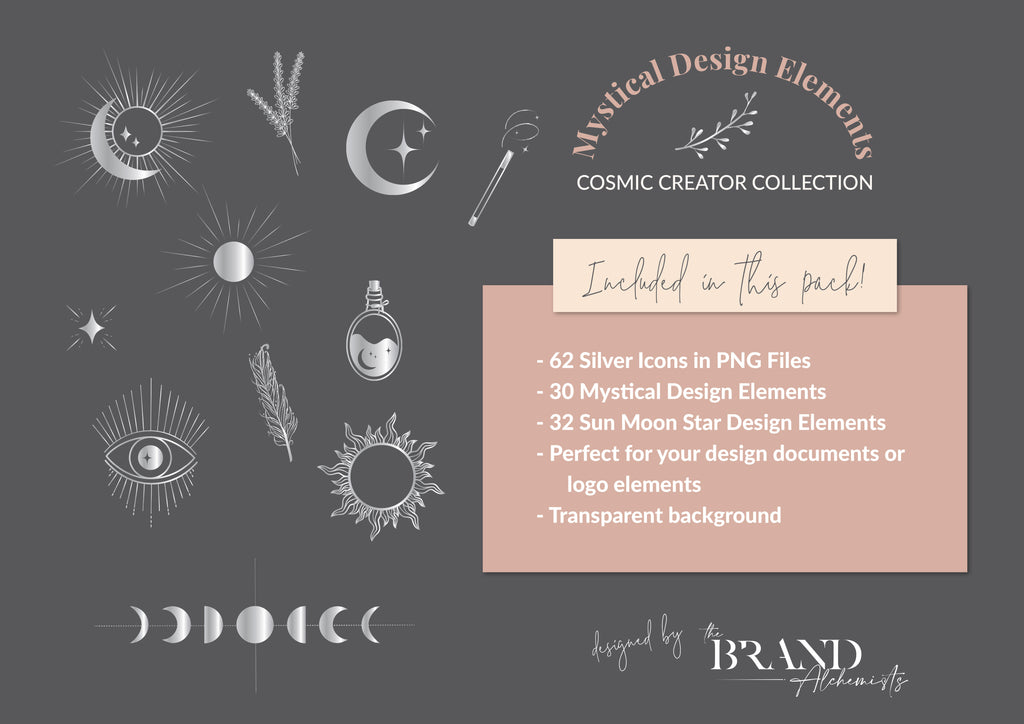 Mystical Design Elements - Metallic Silver