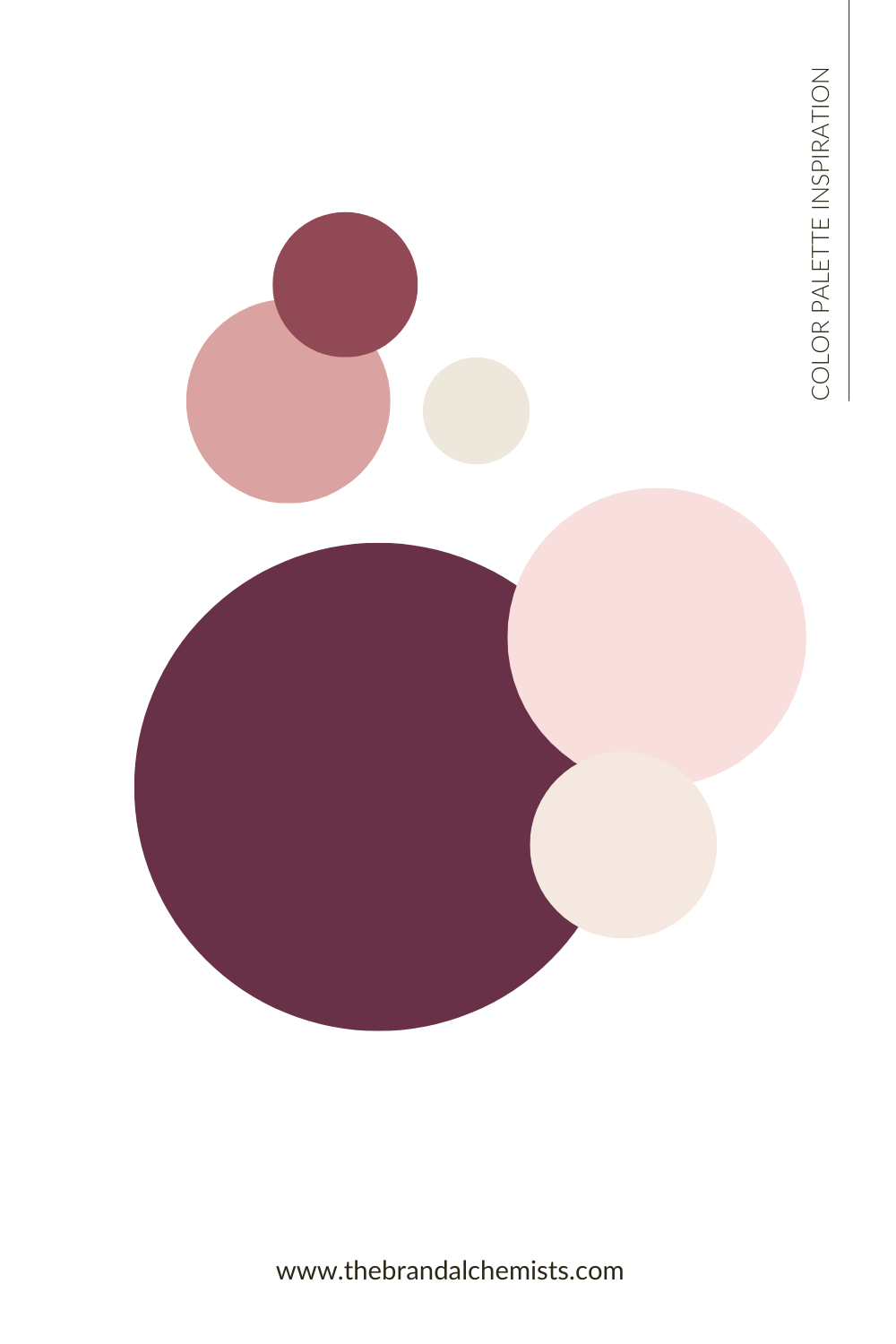Circular swatches displaying the Soft Crimson color palette on a clean white background, evoking elegance and softness.