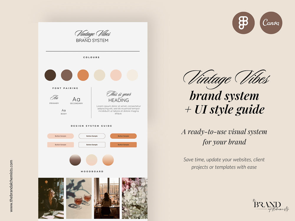 Vintage Vibes Brand System + UI Kit Vol. 1